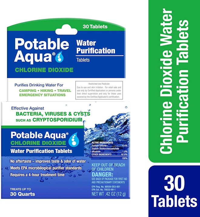 Potable Aqua Chlorine Dioxide Water Purification Tablets (30 Tablets)
