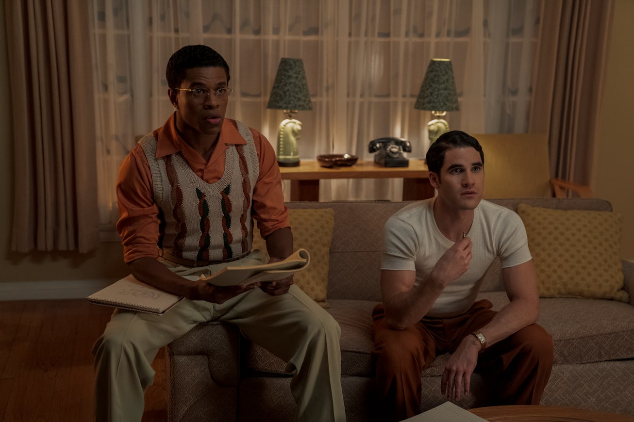 Jeremy Pope and Darren Criss in 'Hollywood.'