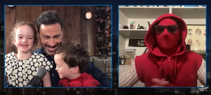 Tom Holland surprised Jimmy Kimmel's son for his birthday by dressing as Spider-Man.