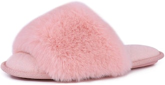 LongBay Fuzzy Faux Fur Spa Slide
