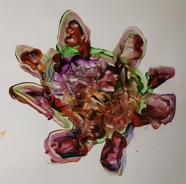 a painting of a flower