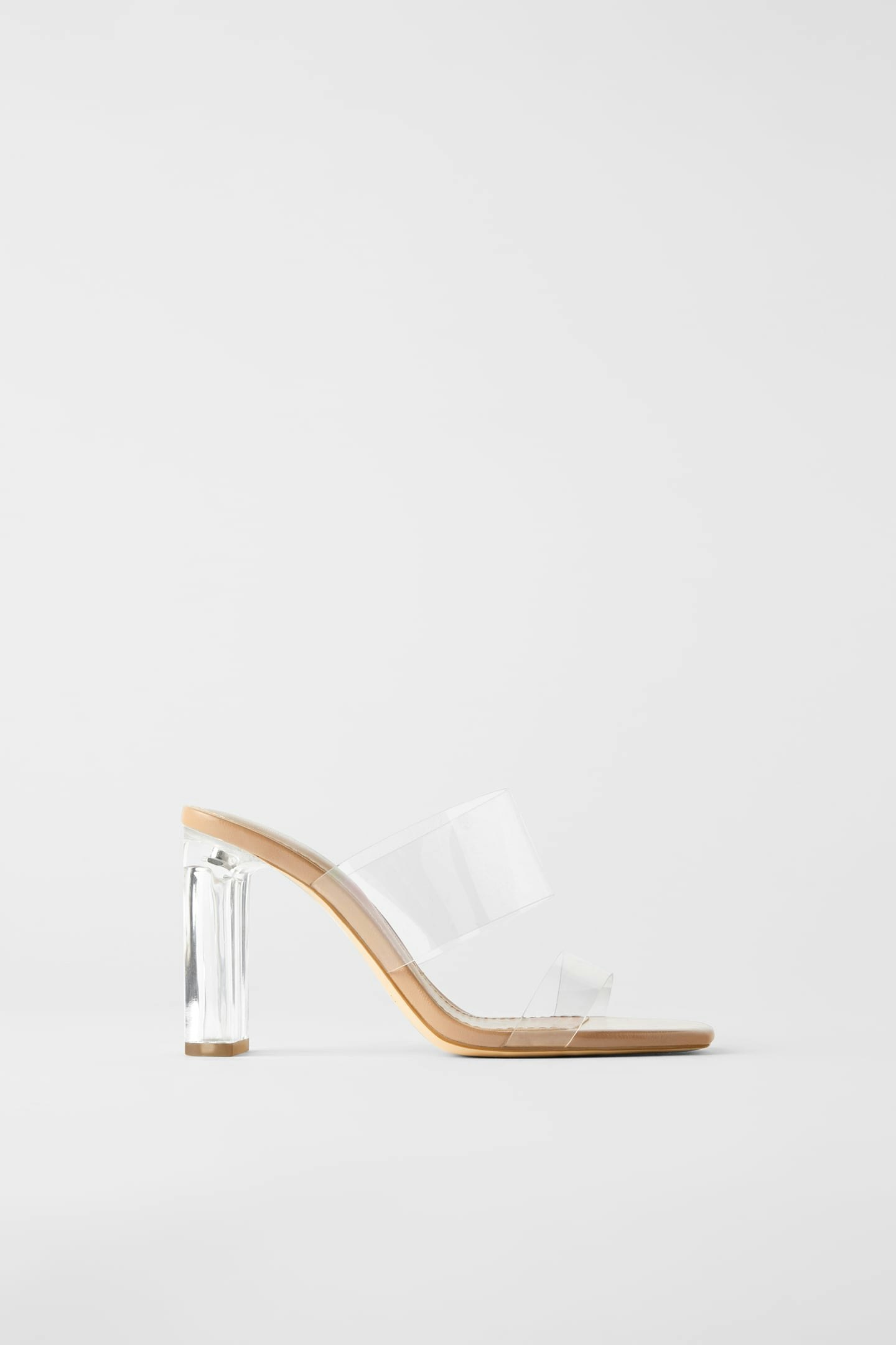 vinyl mules with methacrylate heel