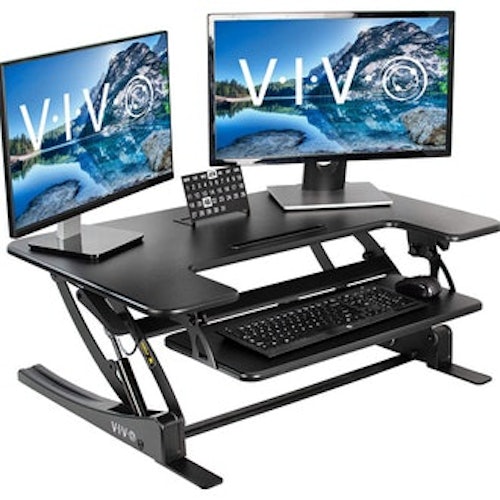 VIVO Black Height Adjustable 36 inch Stand up Desk Converter