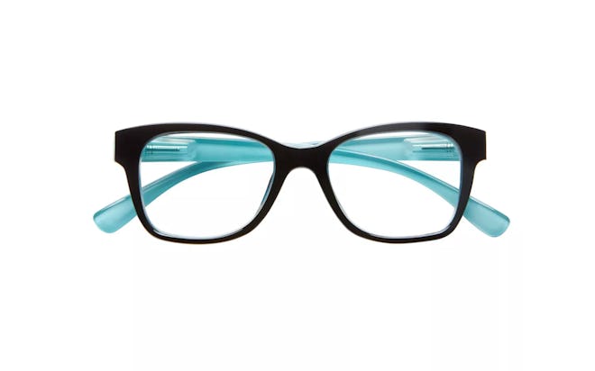 ICU Eyewear Screen Vision Blue Light Filtering Lifted Oval Black Turquoise Glasses