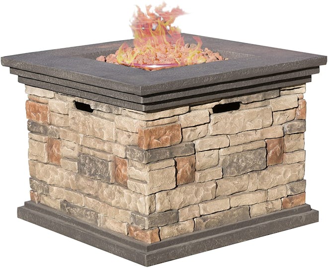 Christopher Knight Home 296587 Outdoor Square Propane Fire Pit