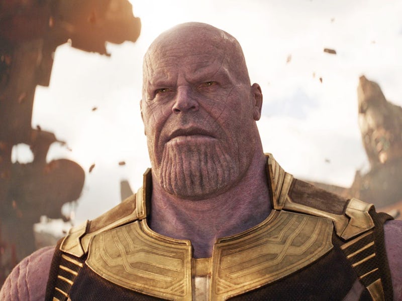 A close-up of Thanos in the movie 'Avengers: Endgame'