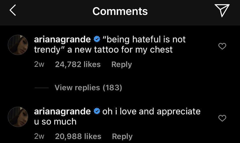 Ariana Grande and FLorence Pugh Instagram