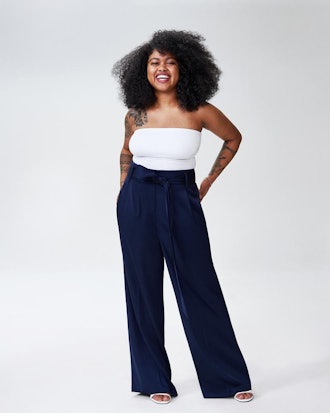 Petite Tresa Wide Leg Tie Pants