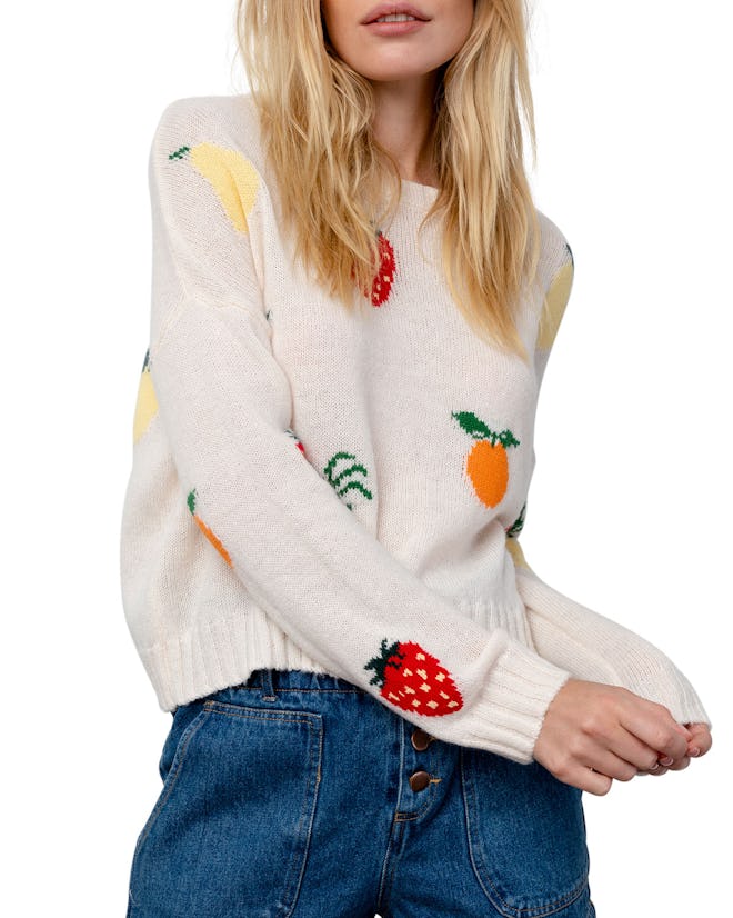 Perci Fruit Intarsia Wool-Blend Sweater