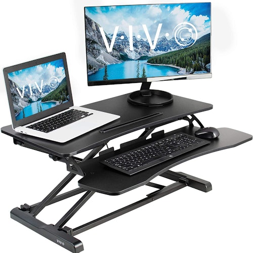 VIVO Black Height Adjustable Standing Desk Converter
