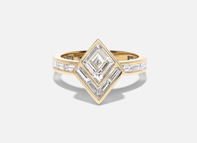 Bespoke Modern Deco Engagement Ring