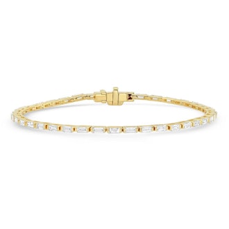 Diamond Baguette 14K Gold Tennis Bracelet  