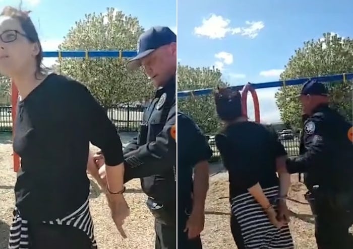 An anti-vaxxer mom was arrested while protesting the closure of a park playground in Idaho. 