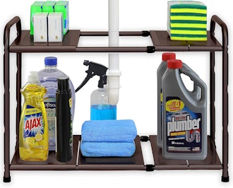 Simple Houseware Under Sink 2-Tier Expandable Shelf Organizer Rack