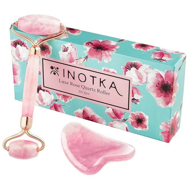 INOTKA Luxe Rose Quartz Roller With Gua Sha