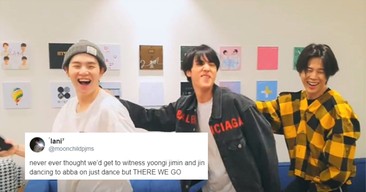 These Videos Of BTS' Jimin, Suga, & Jin Playing Just Dance Are Pure Fire