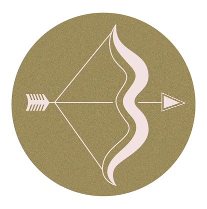 Brown icon of the Sagittarius zodiac sign