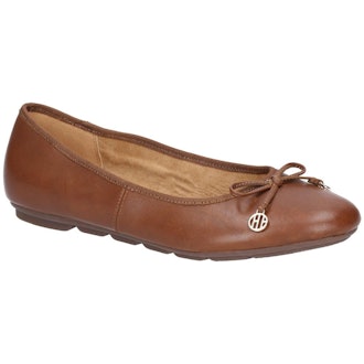 Brown Abby Bow Ballet Slip On Pump Shoe