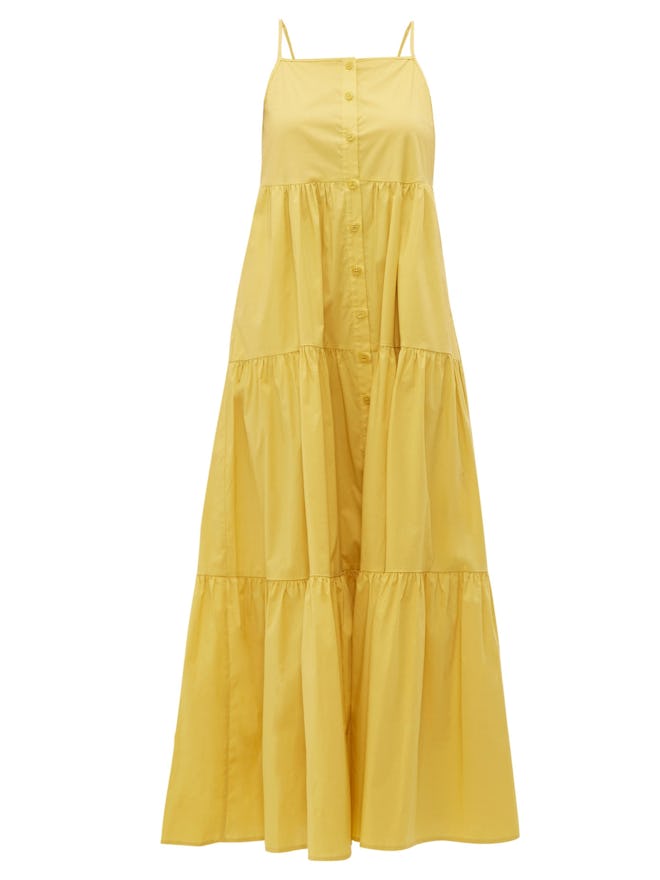 Luna Tiered Cotton-Blend Maxi Dress