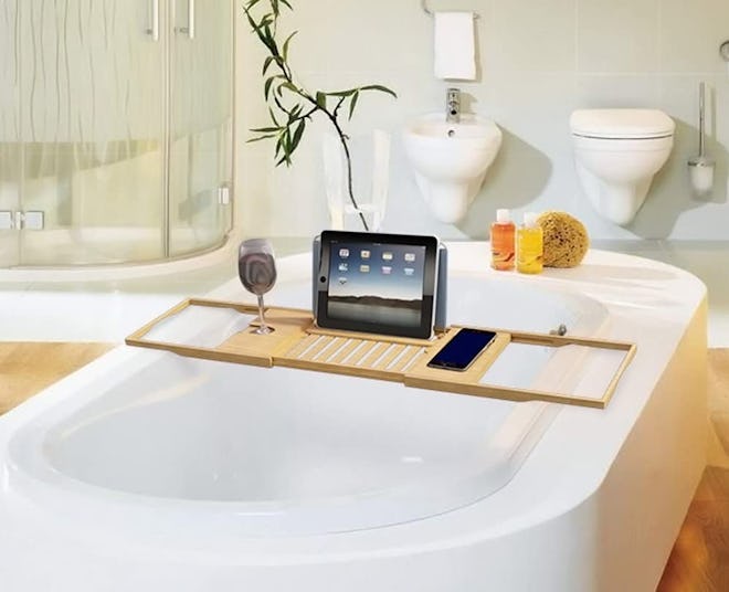  Home-Complete Bath Dreams Bamboo Bathtub Caddy Tray 