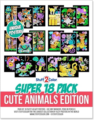 Stuff2Color Fuzzy Velvet Coloring Posters (18-Pack)