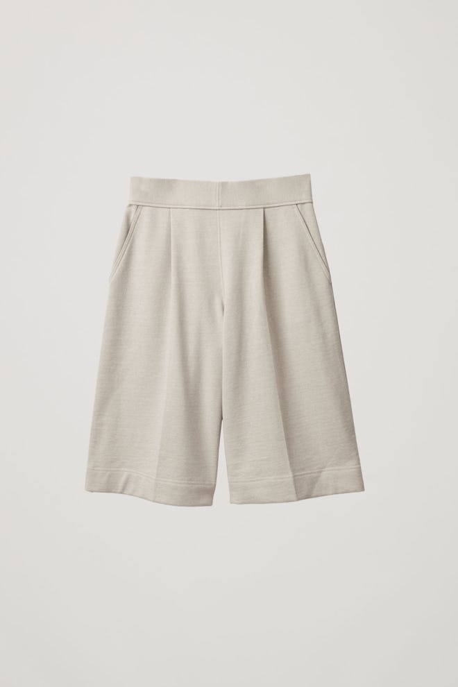 Cotton-Linen Wide-Leg Shorts