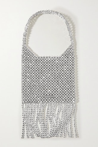 Loeffler Randall Cher Fringed Metallic Beaded Shoulder Bag