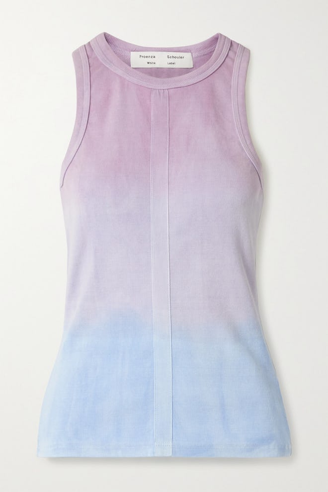 Ribbed Tie-Dyed Cotton Tank