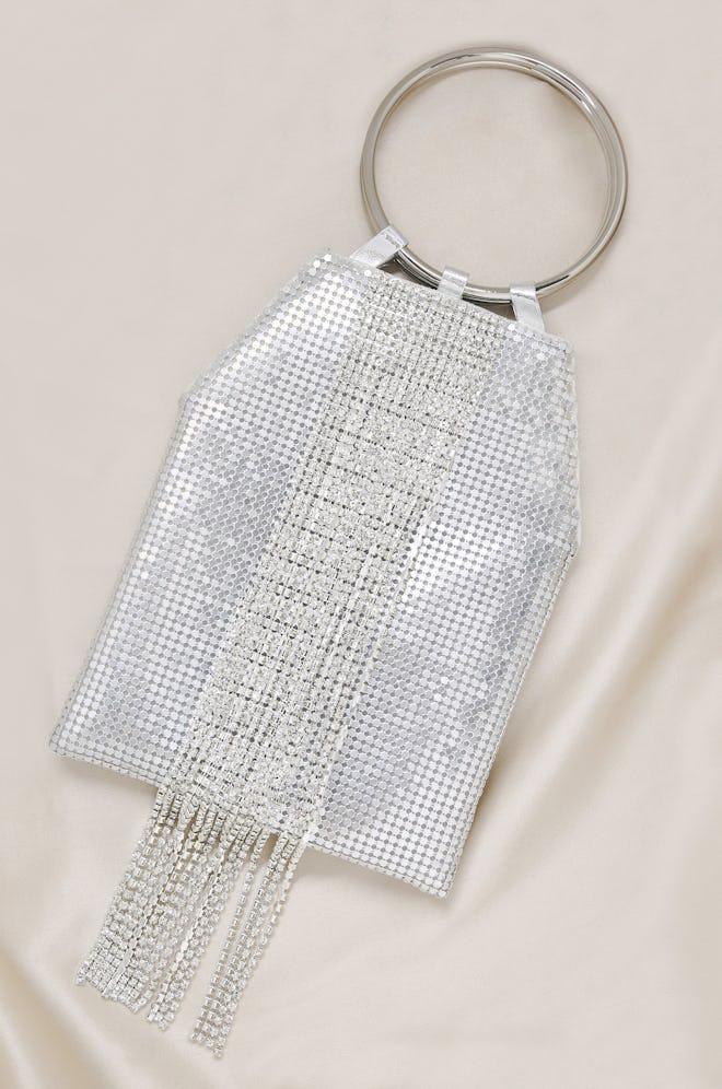 Ettika Silver Mesh Handle Bag