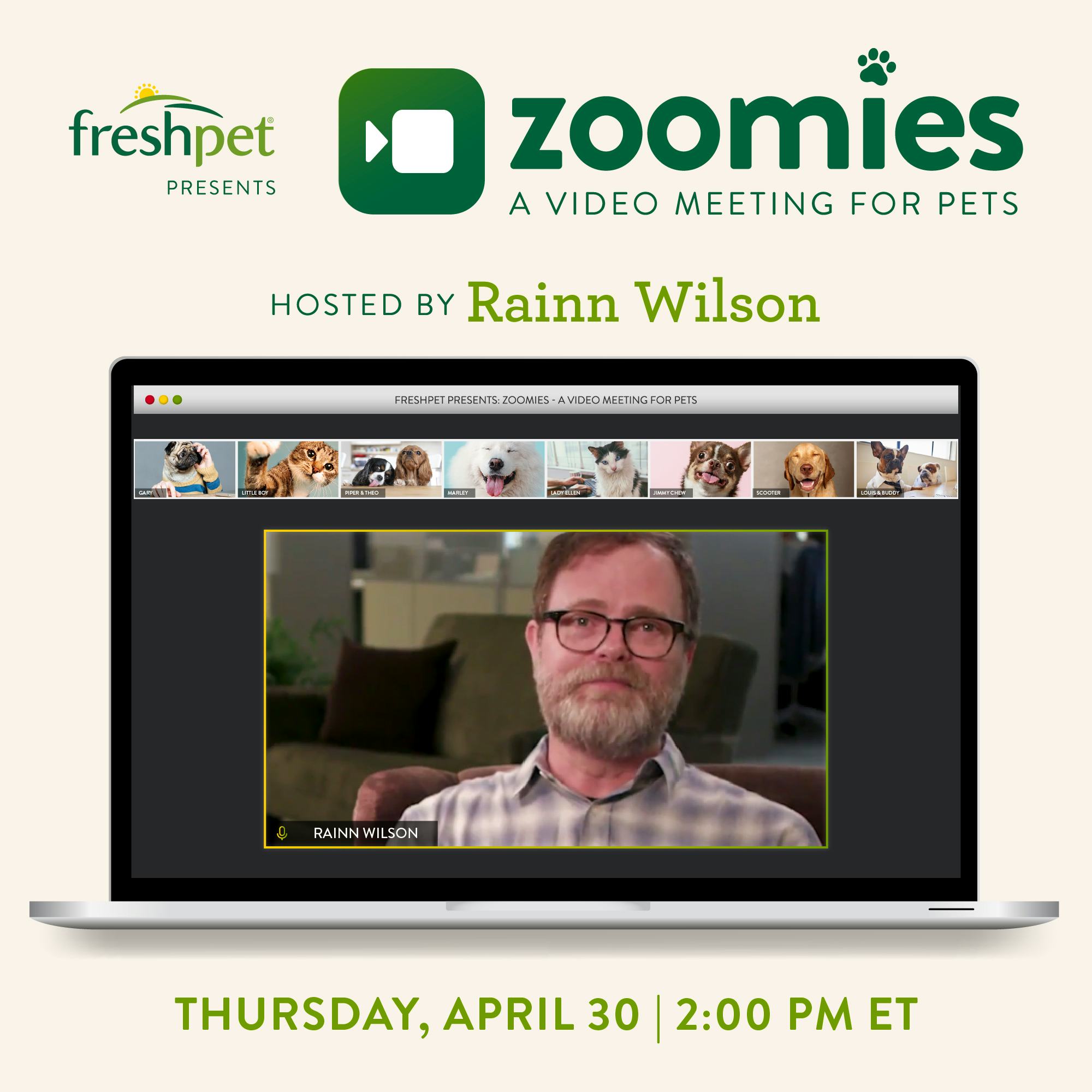 How To Join Rainn Wilson's AllPet Zoom Meeting With Freshpet For A