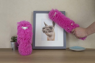 Gift Republic Fuzzy Pink Llama Duster