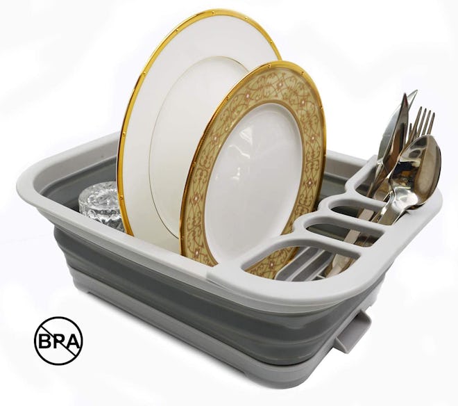 SAMMART Collapsible Dish Drainer with Drainer Board