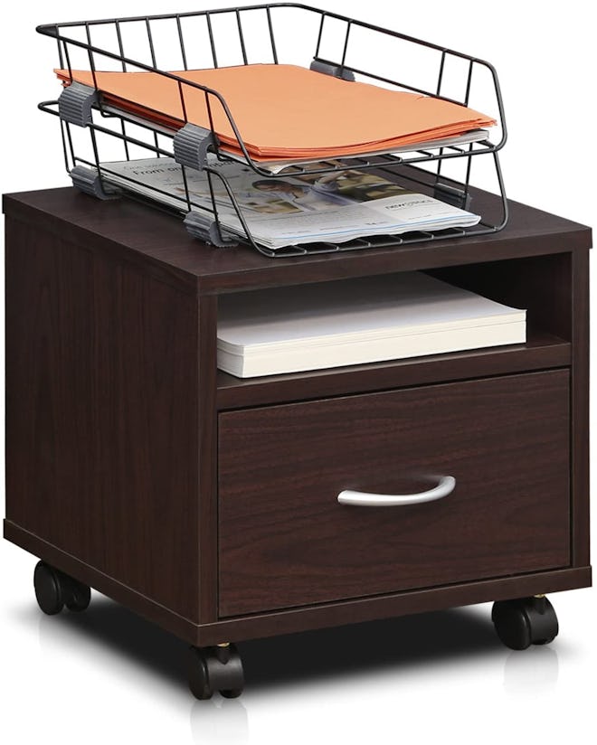 Furinno Indo Under Desk Storage Cabinet And Utility Cart