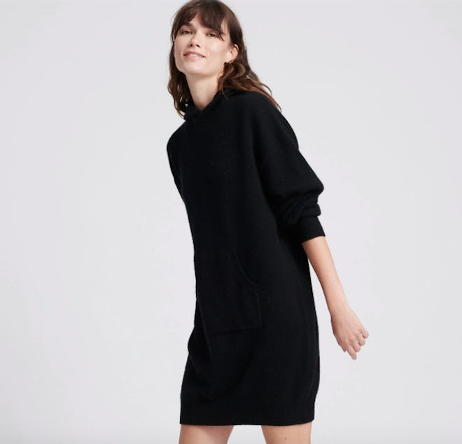 Wool Cashmere Sweatshirt Dress Black