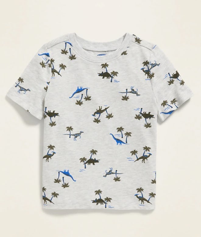 Printed Crew-Neck Tee for Toddler in Dinosaur Island
