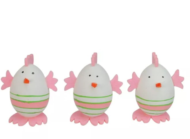 Northlight 3ct Striped Chicken Egg Easter Spring Figure Decorations
