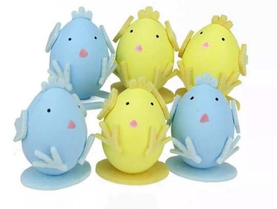 blue and yellow baby chick easter decorations from target