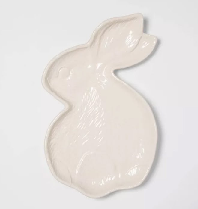 16” x 10” Stoneware Bunny Serving Platter White
