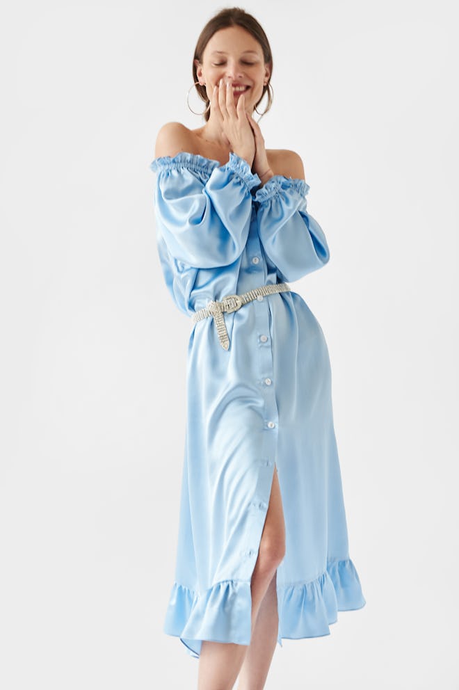 Maria Blue Silk Loungewear Dress