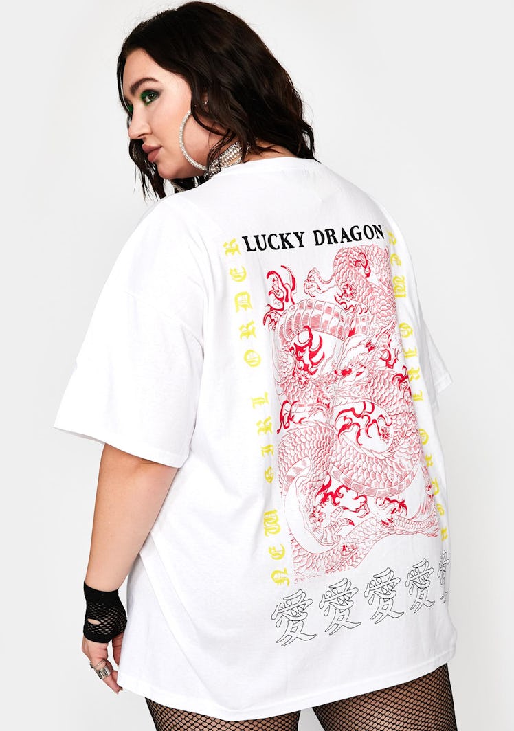 NEW GIRL ORDER Plus Lucky Dragon Graphic Tee