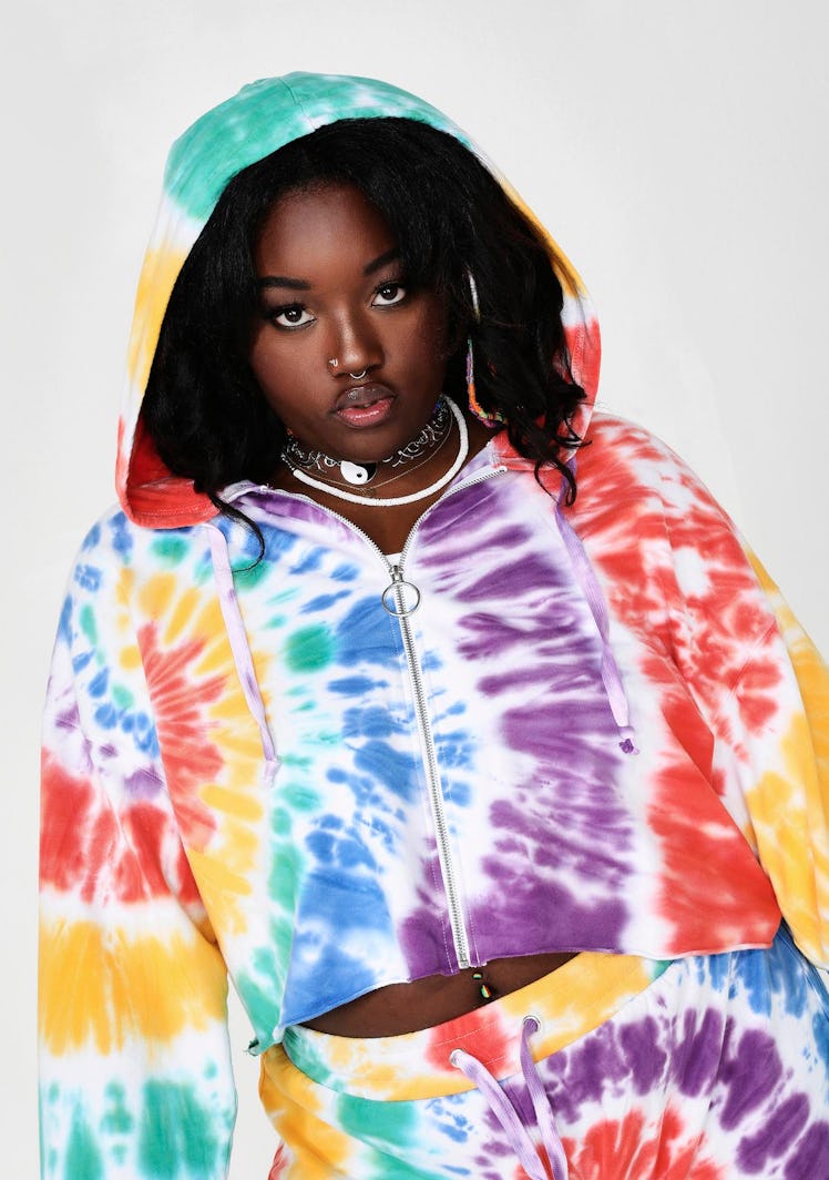 Current Mood Hippie Trippy Crop Hoodie