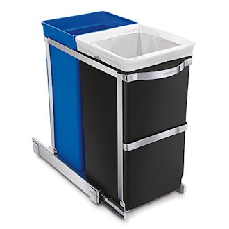simplehuman Dual Compartment Pull-Out Recycling Bin and Trash Can