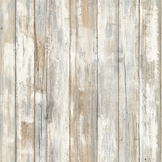 RoomMates Distressed Wood Peel and Stick Wallpaper 