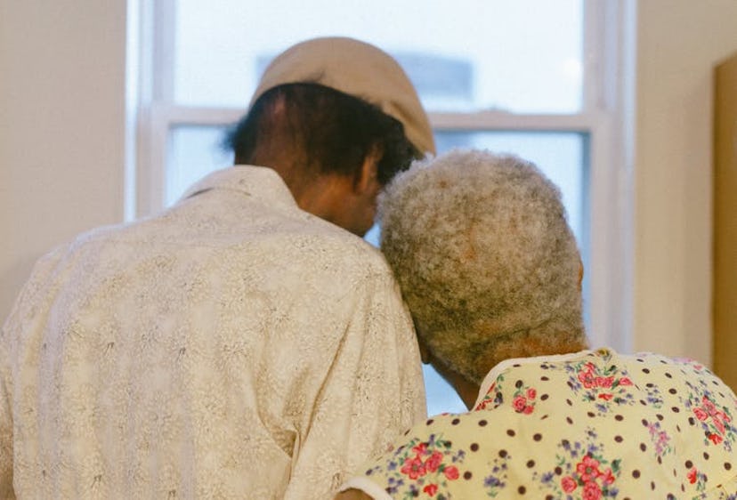 Older couples rely on one another to help weather the storms. 