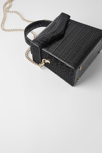 Zara Animal Embossed Crossbody Box Bag