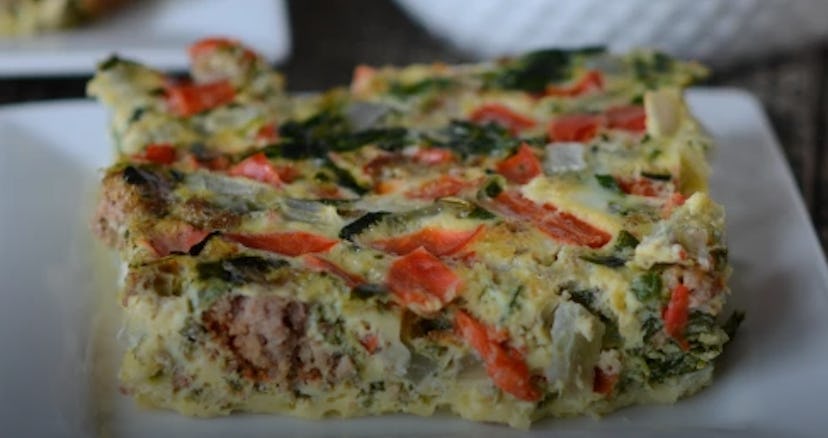 Slow cooker breakfast frittata from Once A Month Meals makes a great Easter breakfast or brunch idea