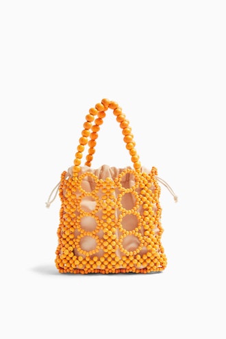 Topshop Orange Beaded Mini Grab Bag