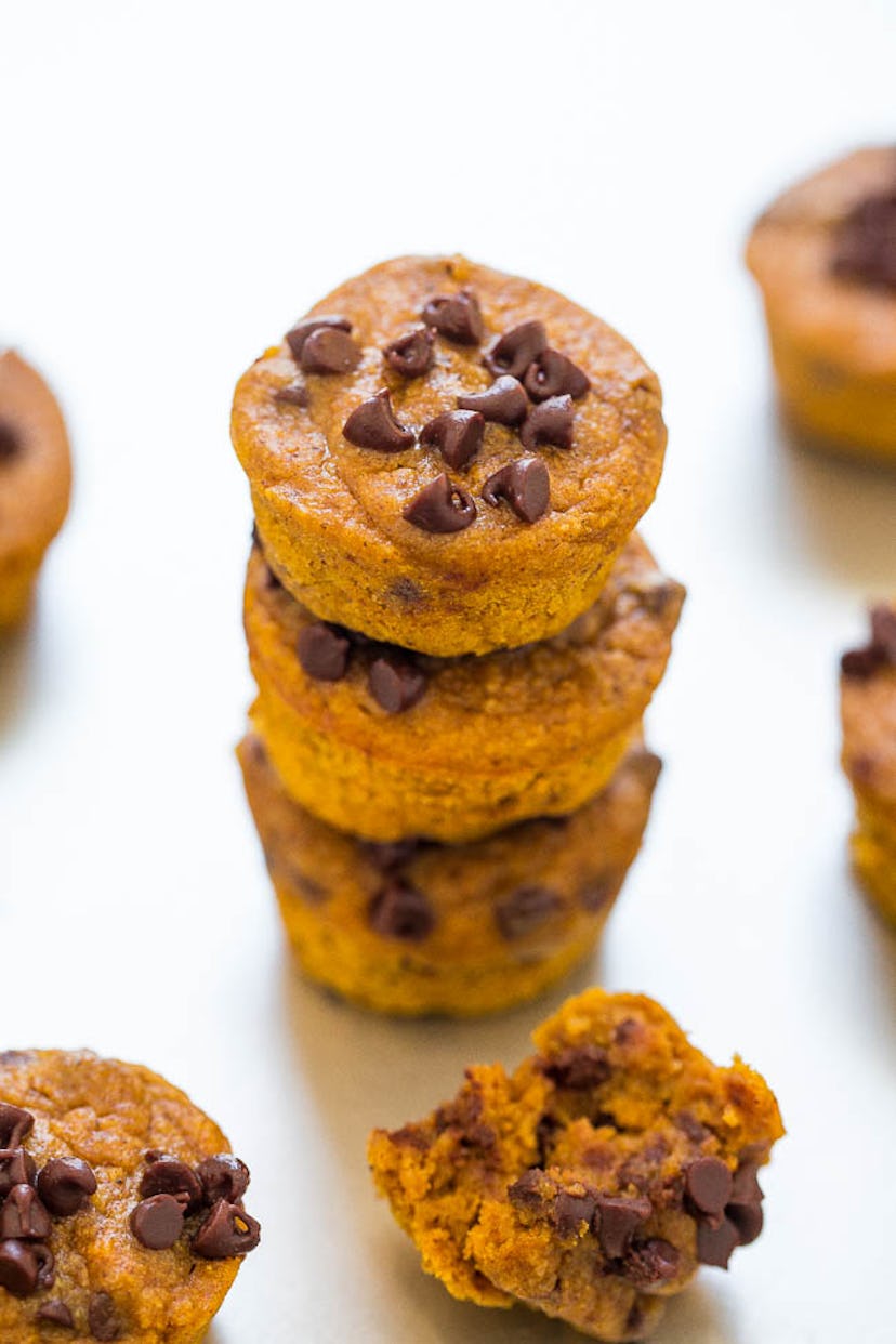 These pumpkin chocolate chip muffins use no flour.