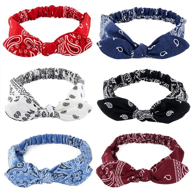 Carede Paisley Bandana Knot Headband (6-Pack)