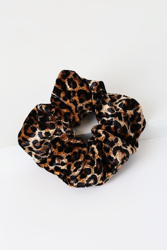 All Good Tan Leopard Print Velvet Scrunchie